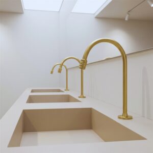 Gold finish commercial low-flow faucet