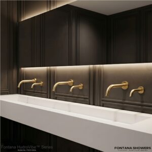Gold low-flow faucet for commercial restroom specification
