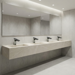 Gunmetal gray low-flow commercial faucet reference