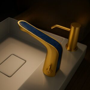 FontanaShowers commercial touchless low-flow faucet and soap dispenser set