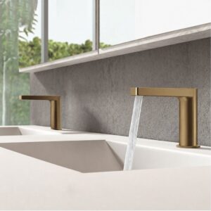BathSelect commercial touchless water-powered faucet for water-saving restroom design