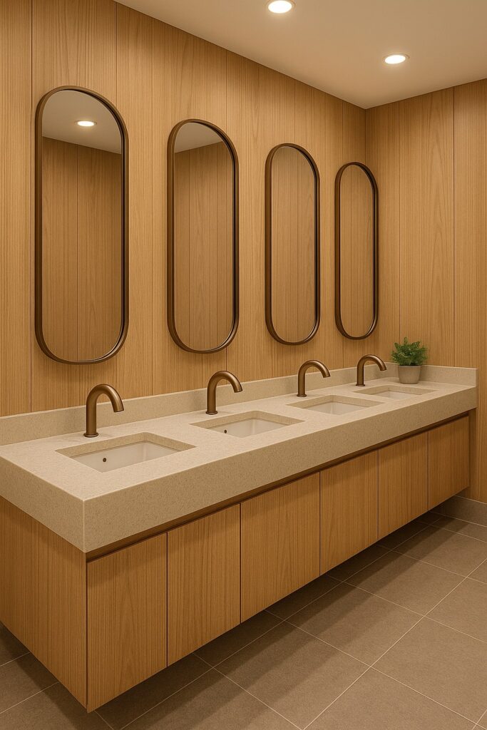 Modern commercial restroom design