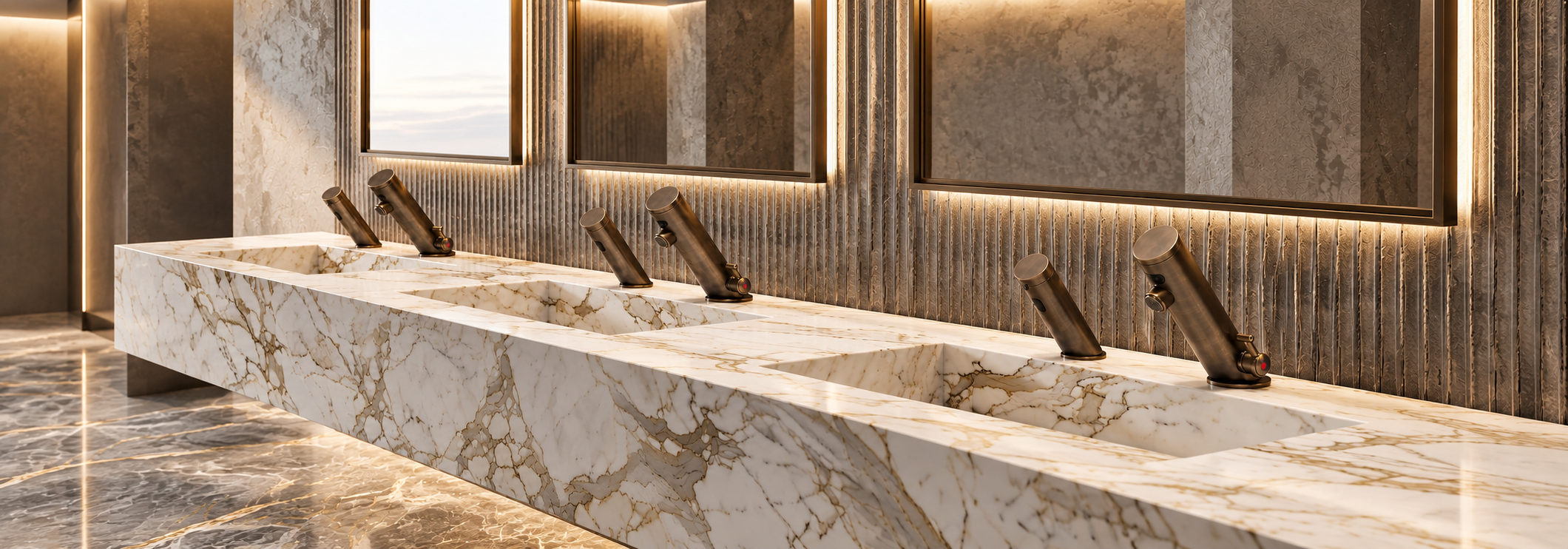 Fontana Touchless commercial restroom solution for stadium renovation power and high traffic maintenance planning