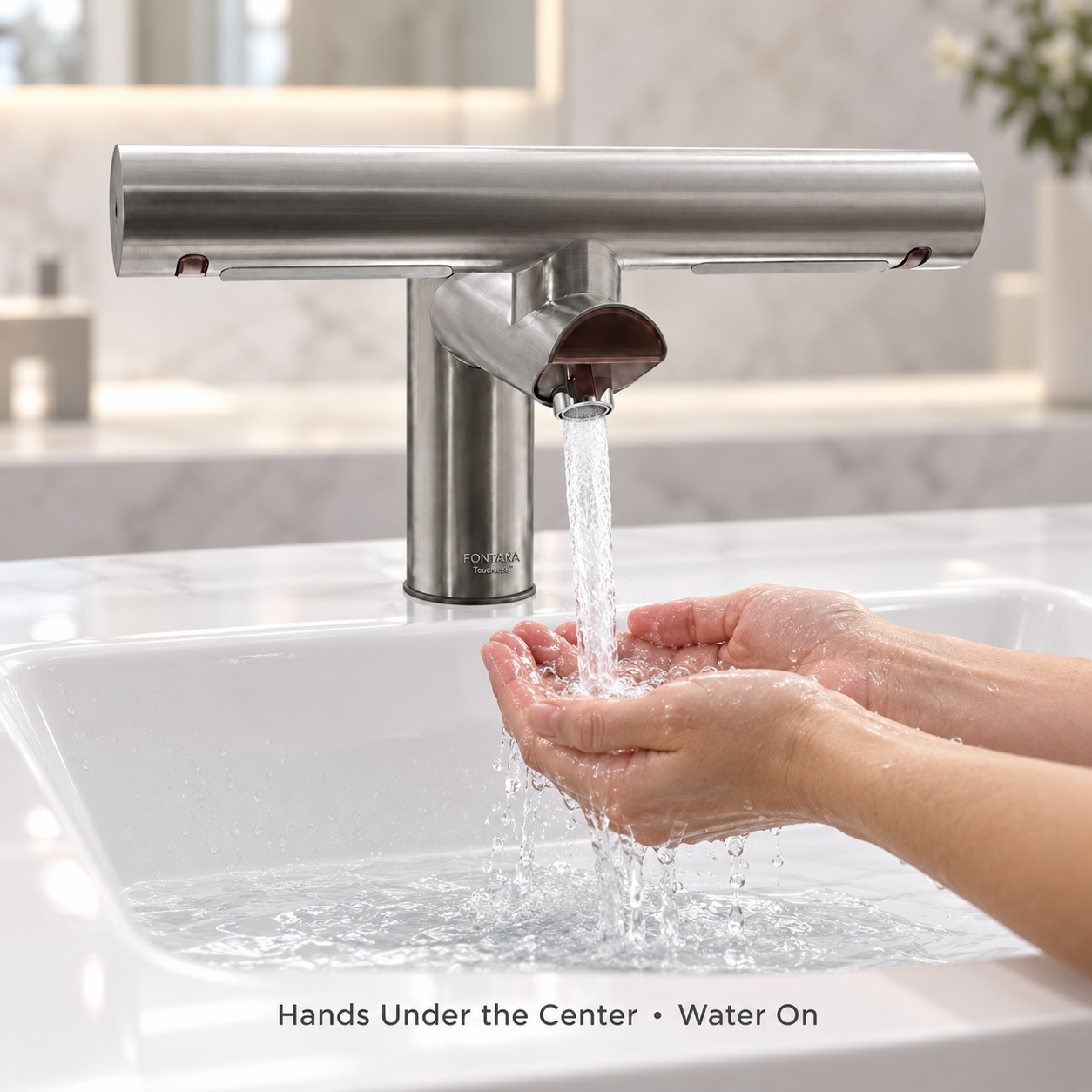 Touchless faucet installation technical architectural restroom detail